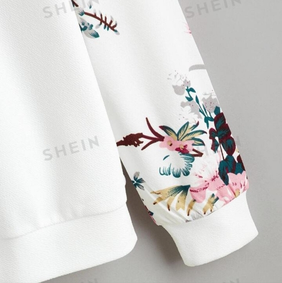 White Floral Sweatshirt XL - Picture 7 of 7